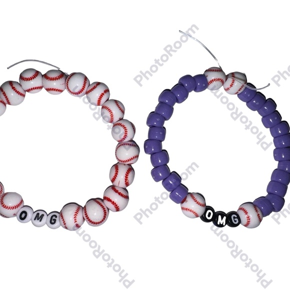 OMG Friendship Bracelets NY Mets “Oh My God” Hand Made NWT Set Of 2 Gift It - Picture 1 of 1